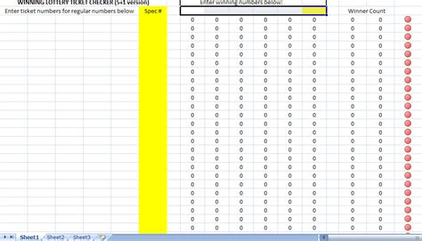 Lottery Checker Spreadsheet .